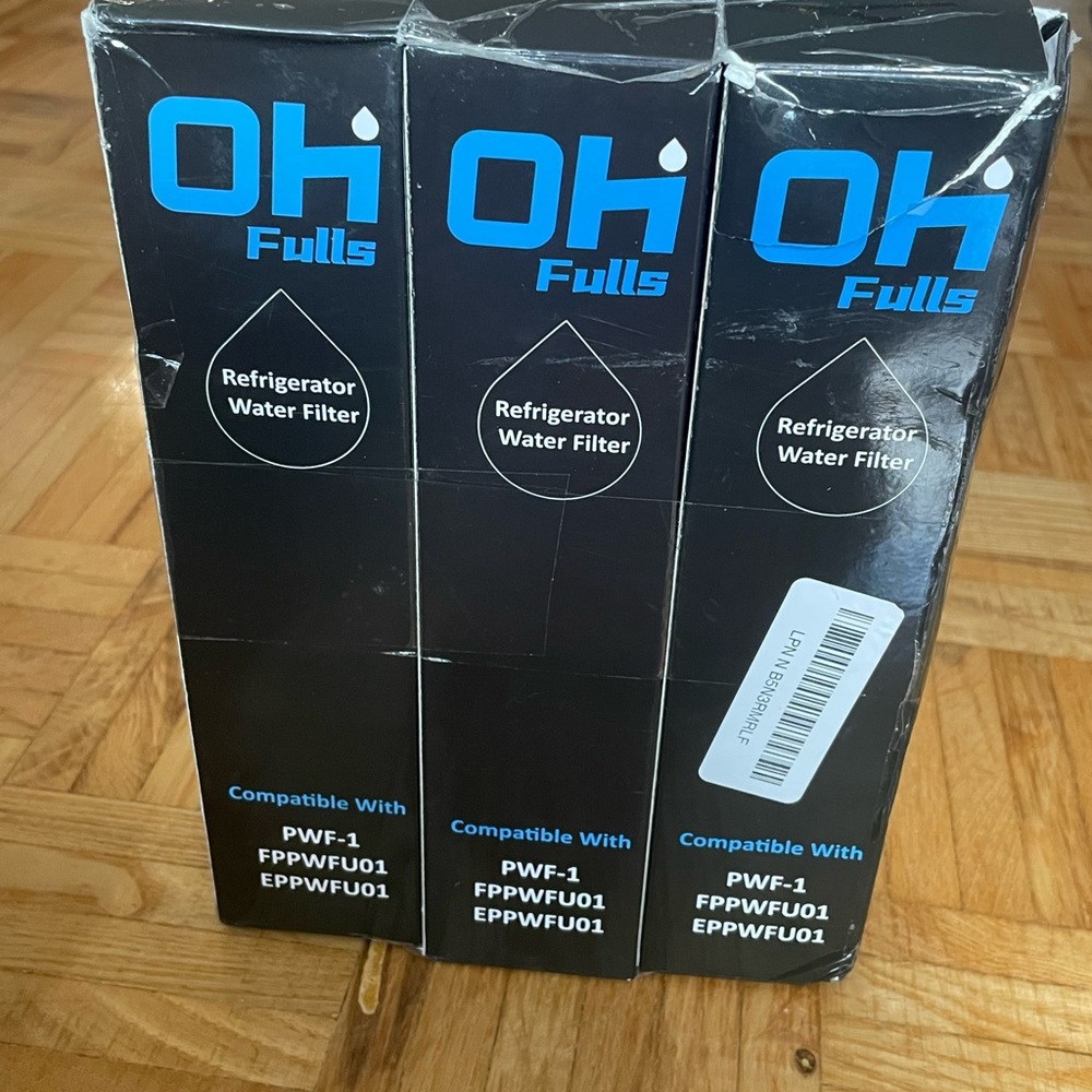 Three Sets Refrigerator Water Filter - Black New, Open Box and Broken Box